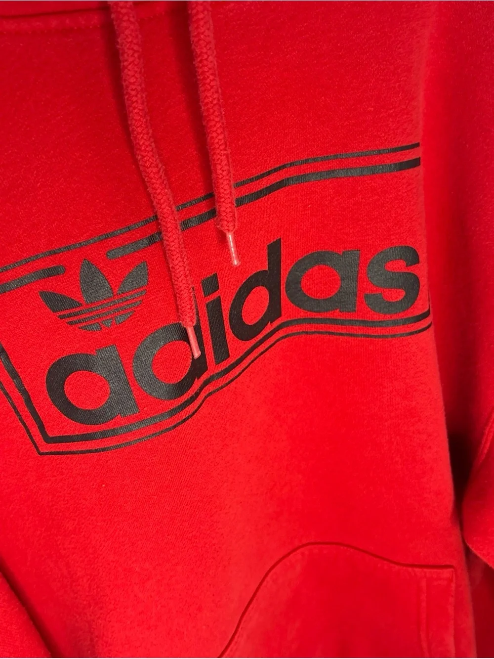adidas Red Hoodie with Black Logo
